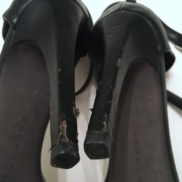 Zara Sandalia Piso Track III Black Heels Size 8 - Picture 7 of 8